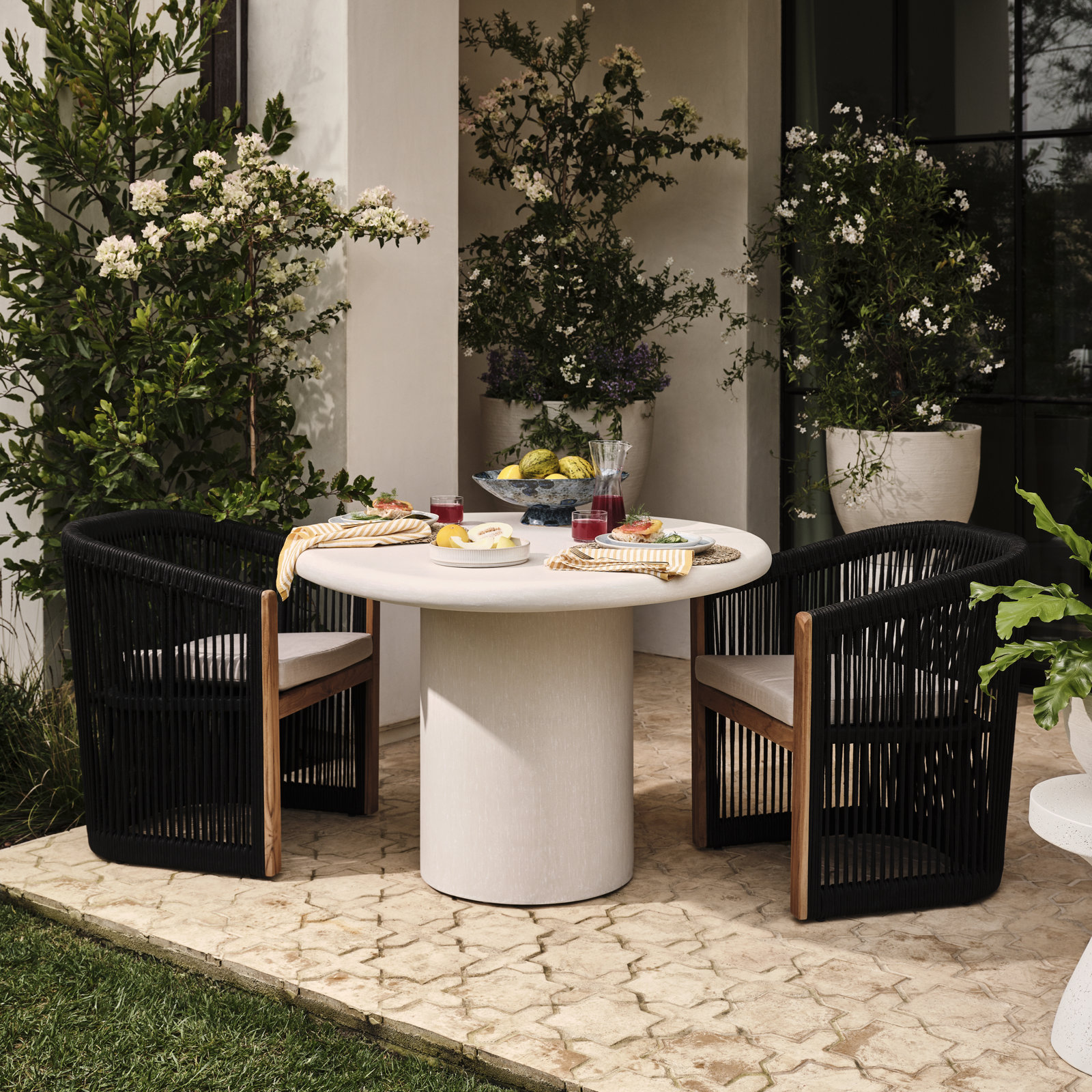 Aniston Teak Outdoor Dining Chair with Sunbrella Cushions