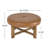 Linden Mid-Century Modern Faux Leather Round Ottoman Coffee Table With Solid Wood Cross-Base-120235435
