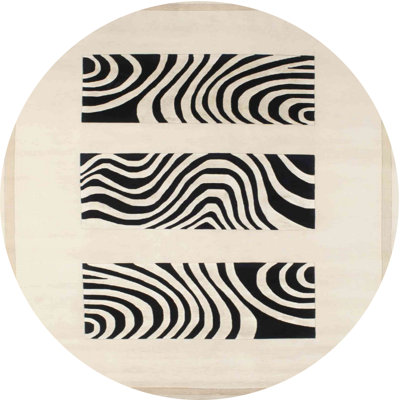 Tapis beige/noir contemporain