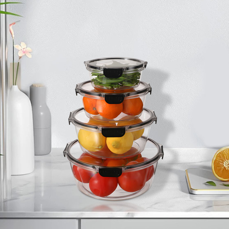Crisper Crisper Fresh-keeping Box Sealed Storage Container Circular Refrigerator Storage Box Storage Set Portable