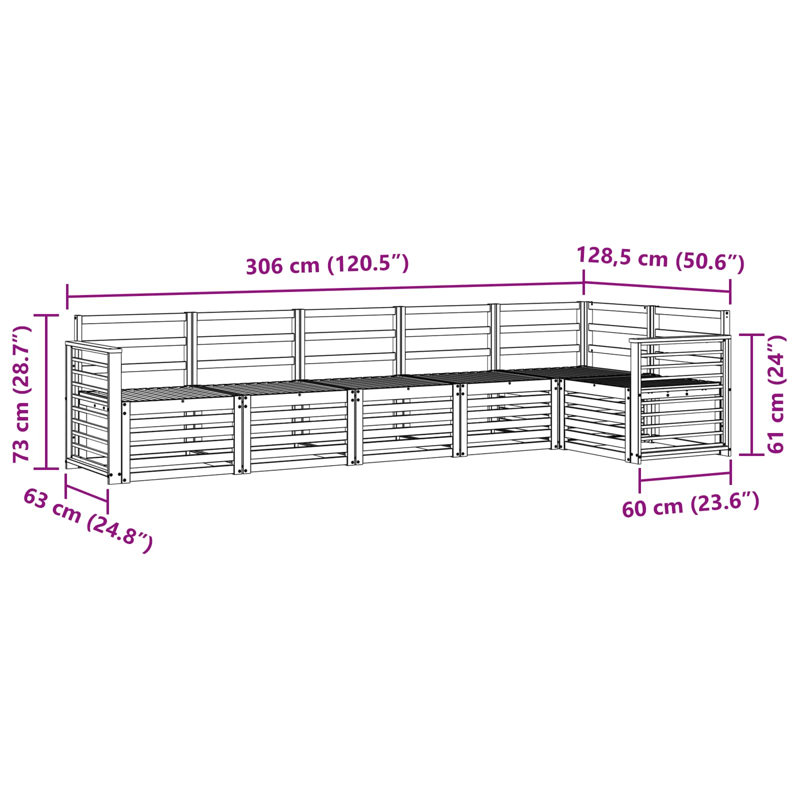 306cm Wide Patio Sectional Set