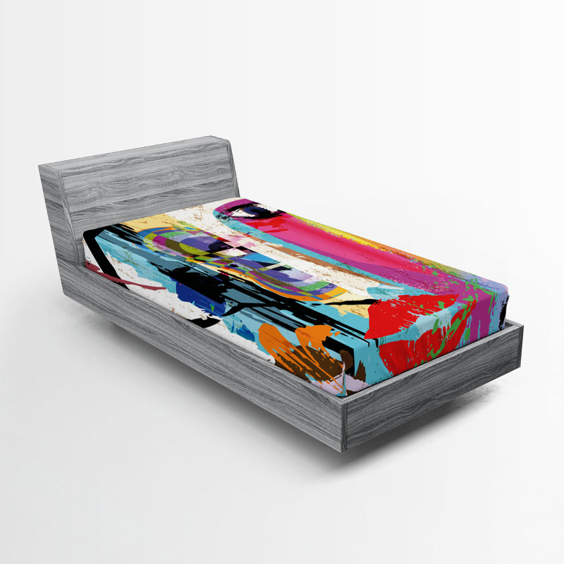 Multicolore Ambesonne, Drap-housse de taille simple