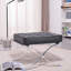 Repose-pieds en cuir capitonné Classic avec structure en acier inoxydable-87388486