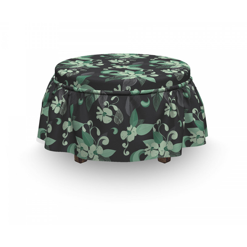Ensemble de housse pour repose-pieds à coussins carrés 2 pièces nostalgique floral