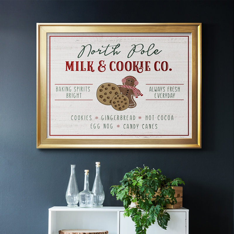 " Milk And Cookie Co ", Gold, 22.5" H x 30.5" W x 1" D