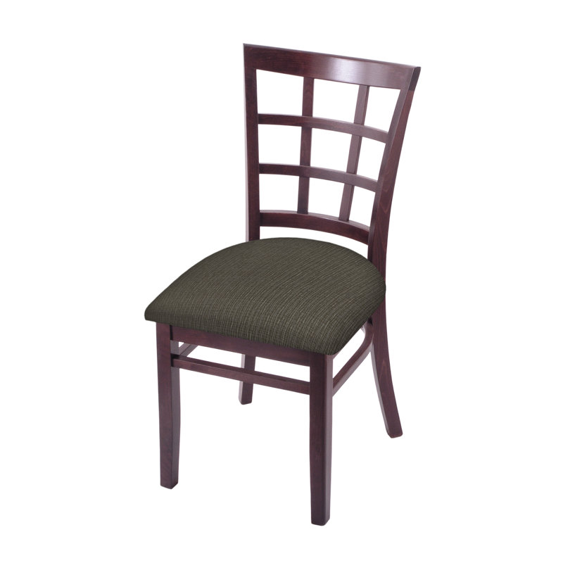 Chaise d'appoint à dossier échelle en bois massif, Cerisier foncé, Calice graphique