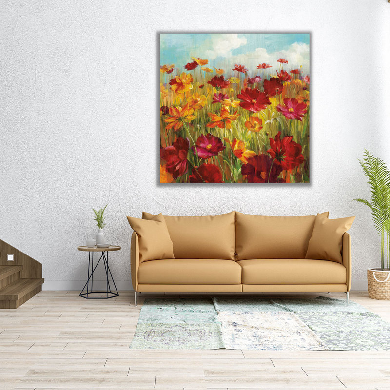 Cosmos in the Field - reproduction d'art sur toile, H 40 po x l 40 po