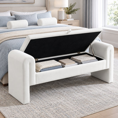 Banc pour chambre à coucher à l'extrémité du lit, banc rembourré capitonné à boutons de 60,5 pouces avec accoudoirs roulés, repose-pieds capitonné pour le salon, vestibule