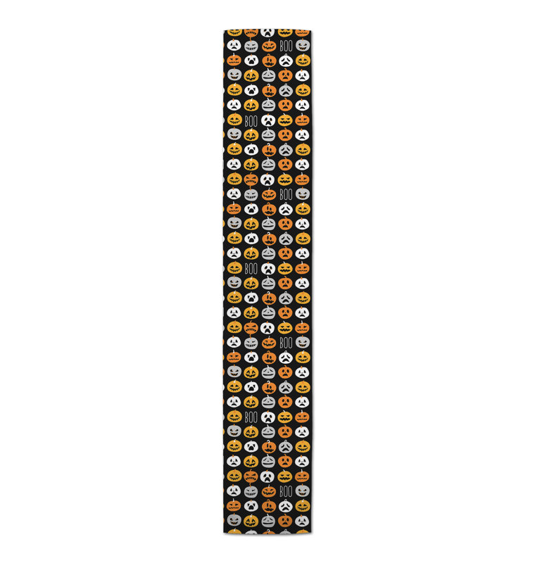 Morwenna Geometric 100% Cotton Halloween Table Runner, 72" L x 16" W