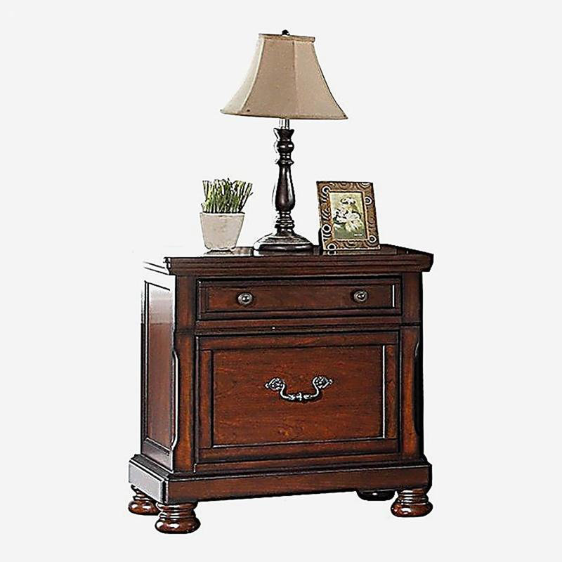 Mobilier de chambre à coucher avec placage traditionnel en cerisier brillant 1 pièce