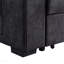 Canapé-lit modulaire réversible en tissu tissé noir 95 po avec porte-gobelet de rangement