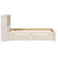 Structure de lit simple avec tête de lit bibliothèque USB intégrée et 2 tiroirs de rangement, lit plateforme moderne, bois durable, blanc délavé-76299746