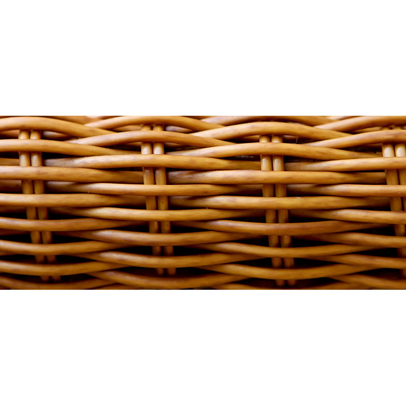 Amber Resin Wicker Outdoor Side Table with Open Shelf