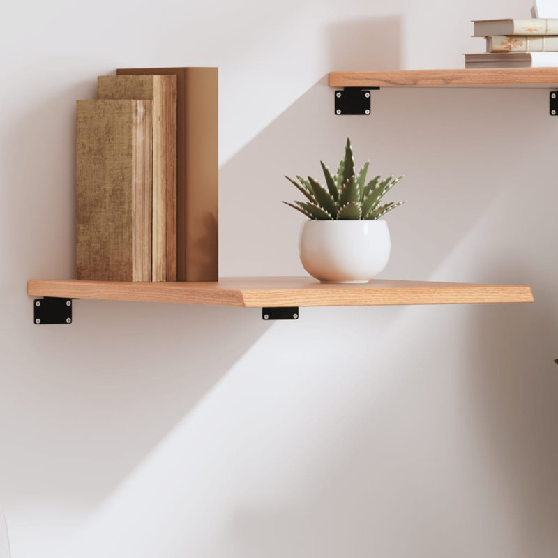 Clintonpark Oak Solid Wood Floating Shelf, 2 cm H x 40 cm W x 50 cm D