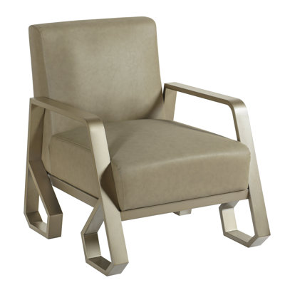 Norman Wyatt Home - Marcial - Armchair with Metal Frame - Tan & Satin Gold