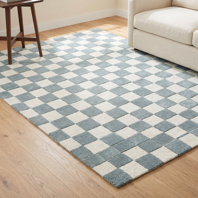 Jenna Teal Hand Tufted Area Rug, Rectangle 8' x 10'