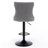 Modern Upholstered Gray Velvet With Backs, Of 2, 360 Swivel, Adjustable Seat 25 - 33 Inch, 17.7 Inch Base, Hand Hammered Rivets, Comfortable Ergonomic For Dining Height Stable American Design, Seat,
