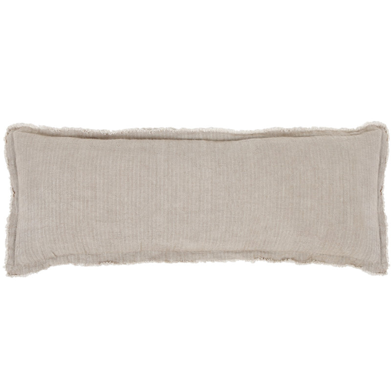 Pale Olive Stonewashed Linen Rectangular Lumbar Pillow