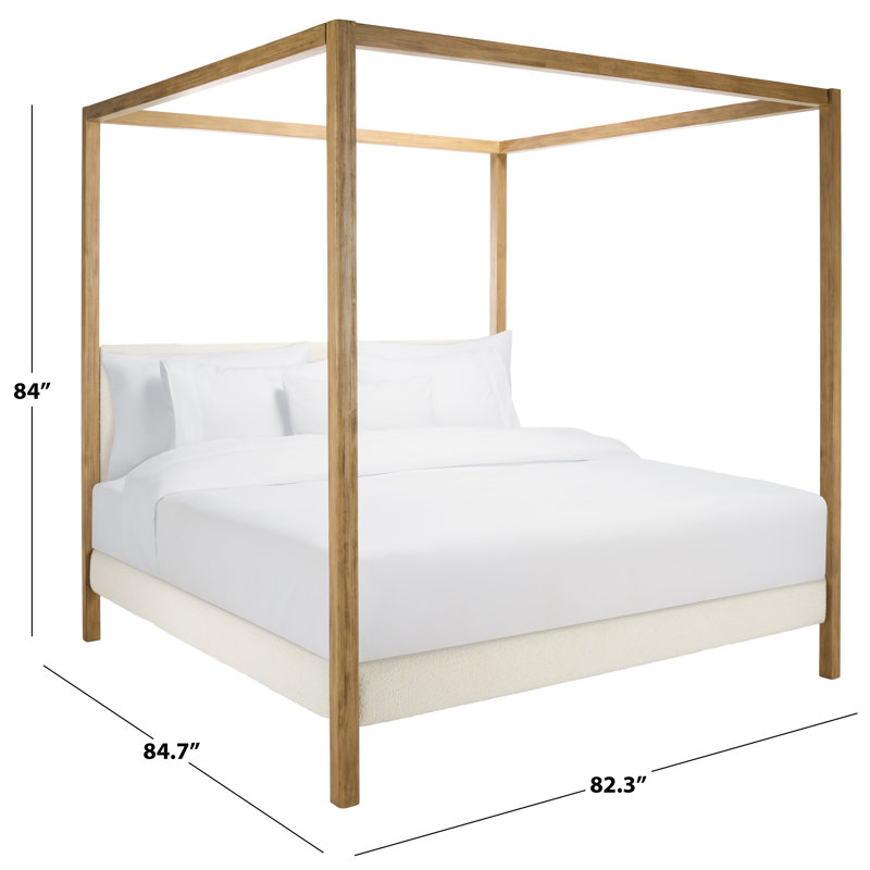 Graciella Boucle King Canaopy Bed