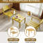 2 chaises simples pour 2 personnes et table basse, meubles en polypropylène jaune, pour l'intérieur extérieur, la décoloration, la conception toutes saisons, 5 utilisations intérieures / extérieures, de qualité commerciale, toutes saisons, robustes,