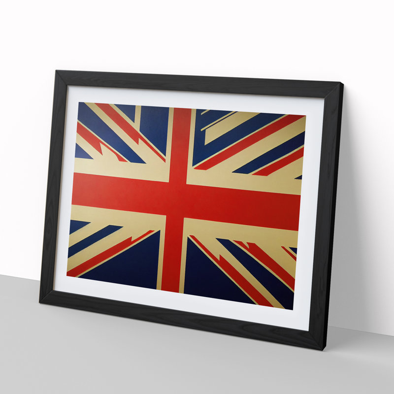 Union Jack Flag Concept Vol.1 - Framed Print, 34cm H x 46cm W x 2cm D, Black
