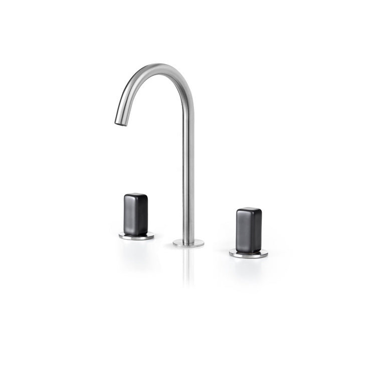 Acquaco Linki Io Deck Mount Three-Hole Widespread Bathroom Lavatory Faucet with 5-3/4'' Spout Reach