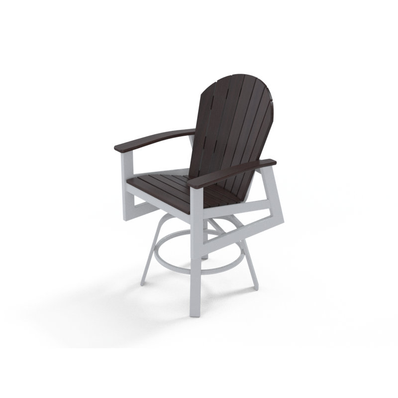 Newport Outdoor Swivel Bar Stool, Boardwalk, 26.75", Snow