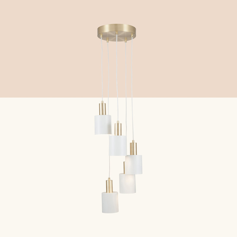 Abel 5 - Light Cluster Pendant, Brass, White