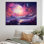 Pleine lune rose sur un paysage de montagne magique I - impression