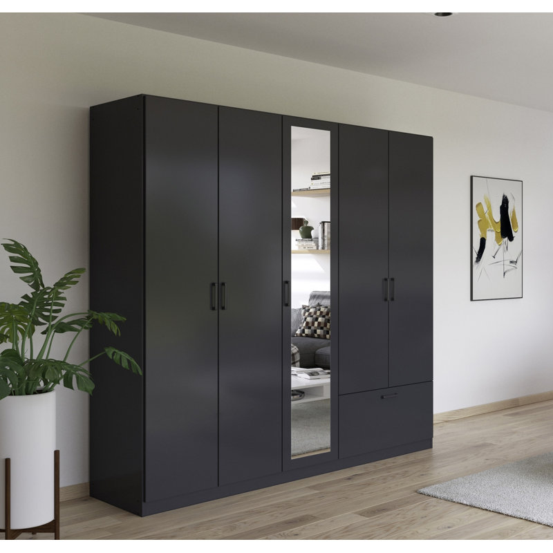 Bari Manufactured Wood Wardrobe, Metallic grey
