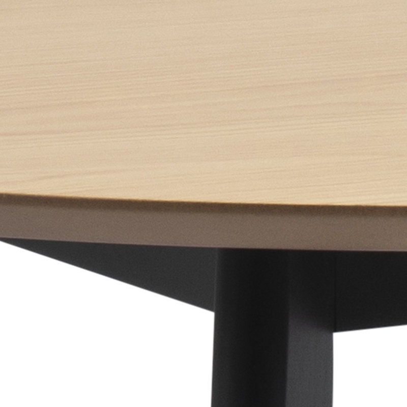 Mcclaskey Round Dining Table, Black, Oak