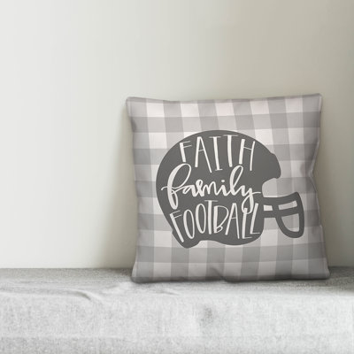  Faith Family Football Square Pillow Cover & Insert