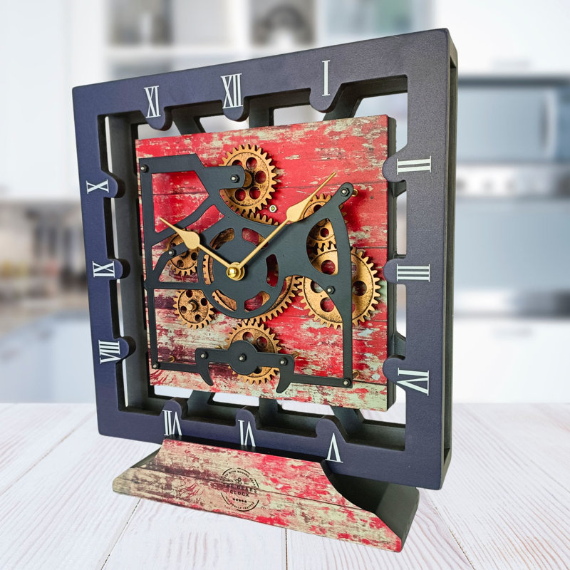 Solid Wood Wall Clock, Red/Lava