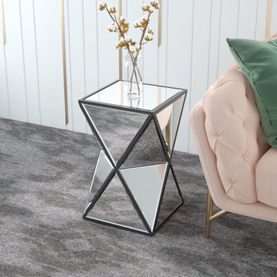 Hibi Mirrored Glass Top End Table