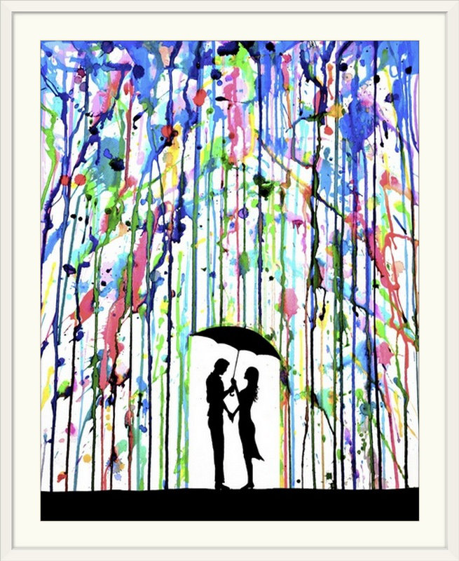 « verser deux » par marc allante, impression, Cadre blanc, H 23 po x l 20 po x P 1 po