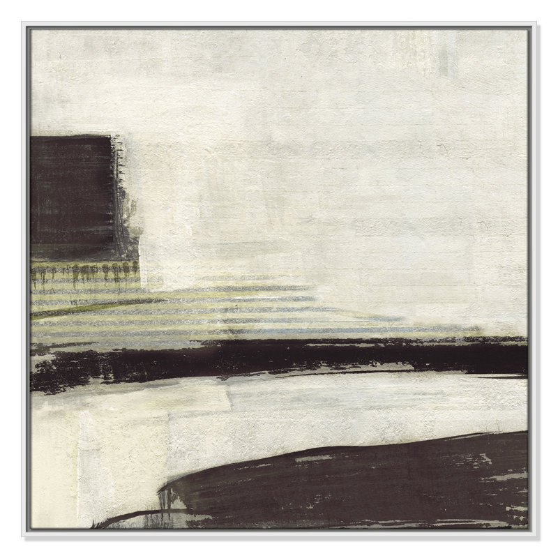 «La Bande Coffee Print» par Sally Swatland, H 37,5 po x l 37,5 po, Blanc