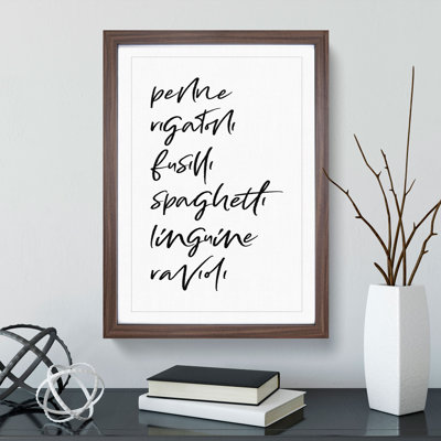 Pasta - Picture Frame Typography
