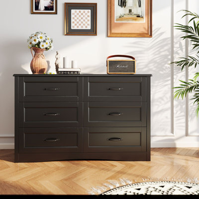 Commode double 6 tiroirs avec poignées en métal Migneco