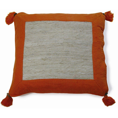 Embroidered Cotton Reversible Throw Pillow