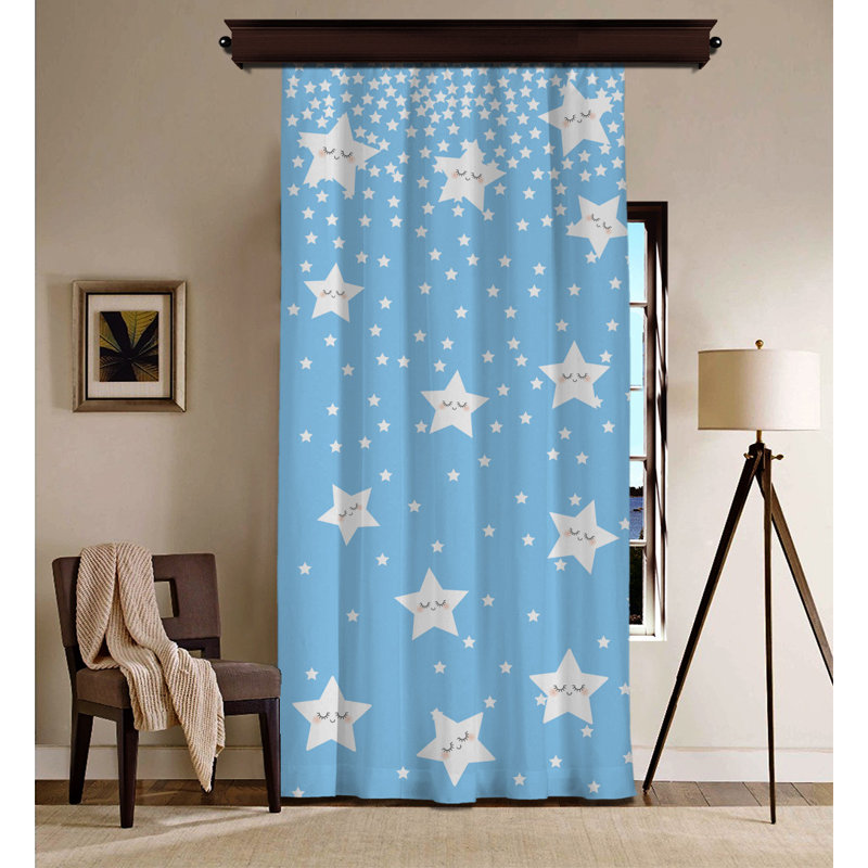 Rideau en polyester Florentine, Bleu