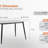 Large Rectangular Table With Strong Metal Base Modern Stone Dining Table For Kitchen 1.4M