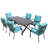Patio Dining Set Metal Stackable Ergonomics Dining Armchairs & Rectangular Table-1389977342-1389977219