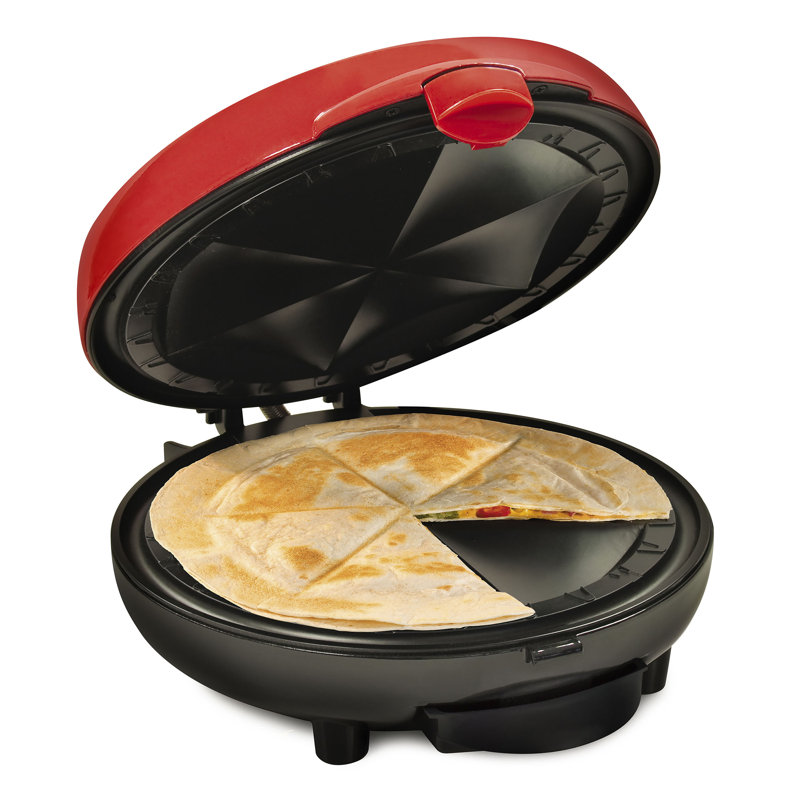 6-Wedge Electric Quesadilla Maker with Extra Stuffing Latch
