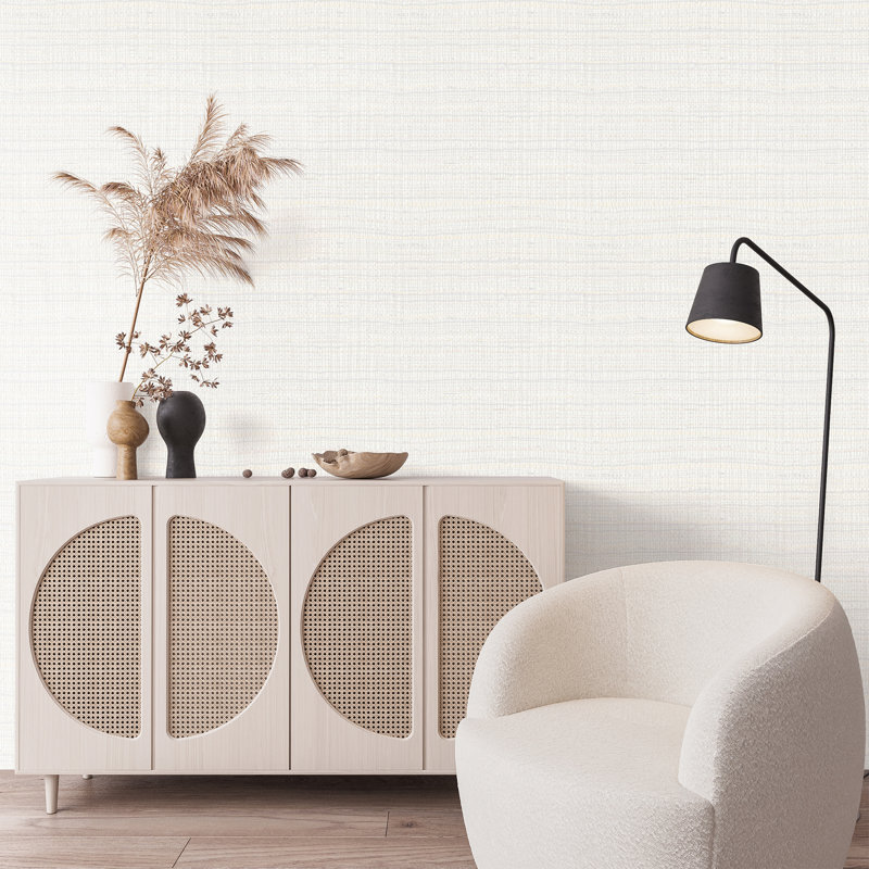 Salt Fondo Wild Grass Effect Wallpaper Roll, White