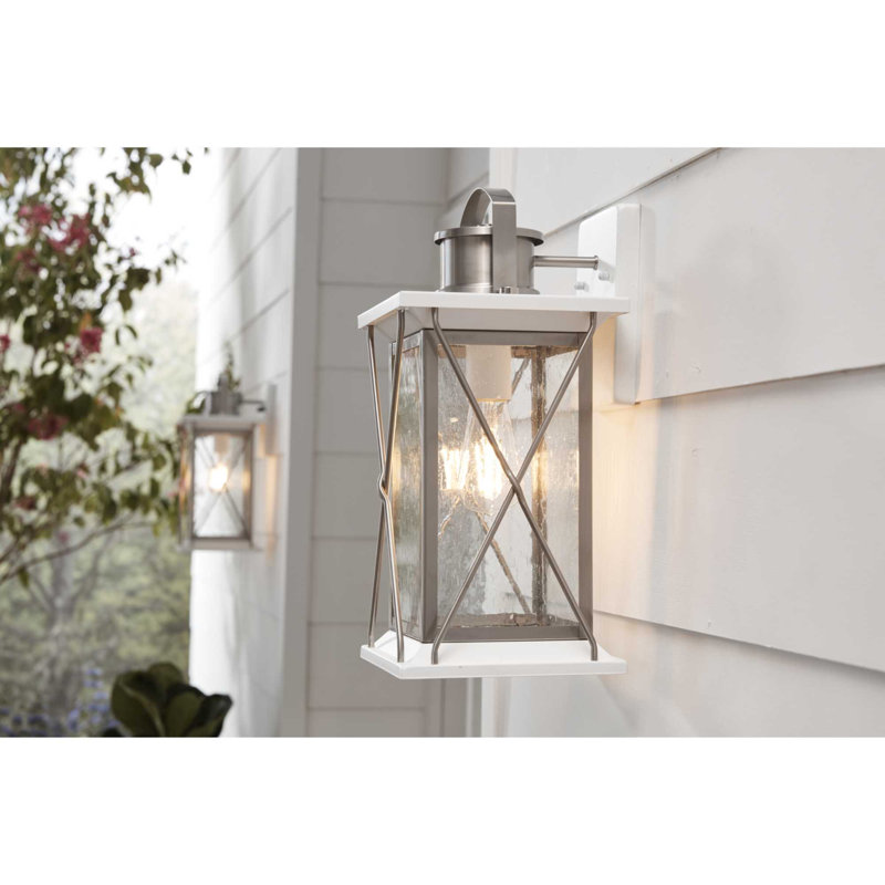 Lanterne murale d'extérieur Inanna, H 13 po x l 6,5 po x P 7,5 po, Acier inoxydable