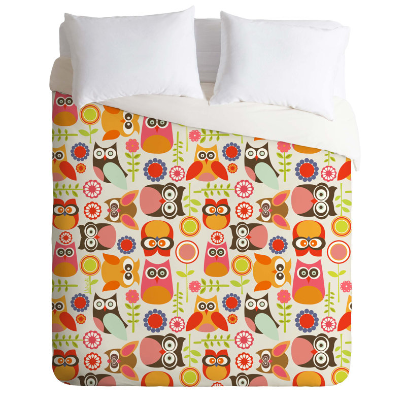Ensemble de housse de couette jolie little owls, Housse de couette simple / simple TG et 1 taie dé