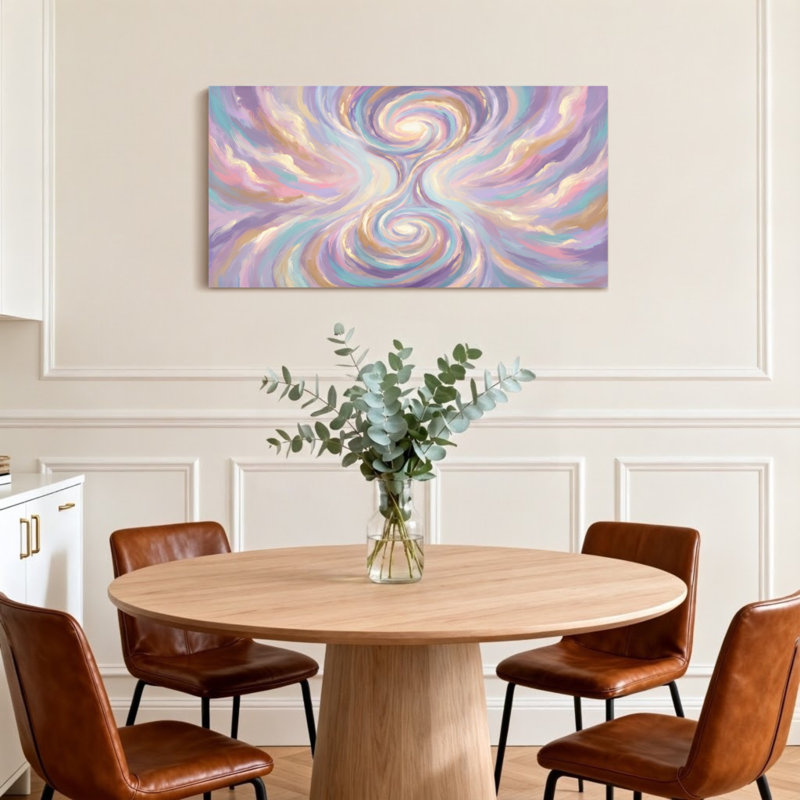 Motif abstrait tourbillon pastel abstrait tourbillon, H 16 po x l 32 po