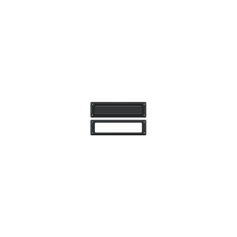 Brass Mail Slot, Painted Black, 3.625" H x 13.125" W x 0.5625" D