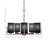 Atlas 5 Light Uplight Chandelier Shown In Graphite Finish With 4” Clear Bubble Glass-1776482761-1776482758