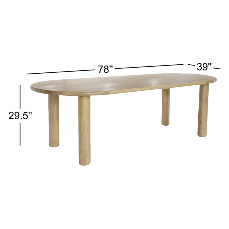Milo Oval Dining Table, 78" L x 39" W